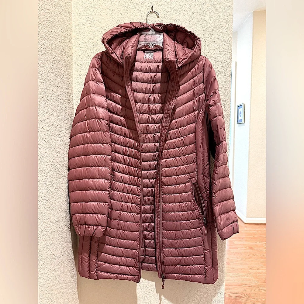 32 Degrees Mauve Quilted Hooded Puffer Coat